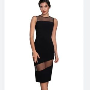 Dress the population sleeveless mesh- insert dress.